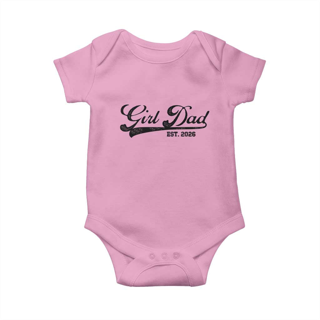 Girl Dad Est 2026 Baby Onesie Dad Of Girl 2026 Baby Announcement TS11 Light Pink Print Your Wear