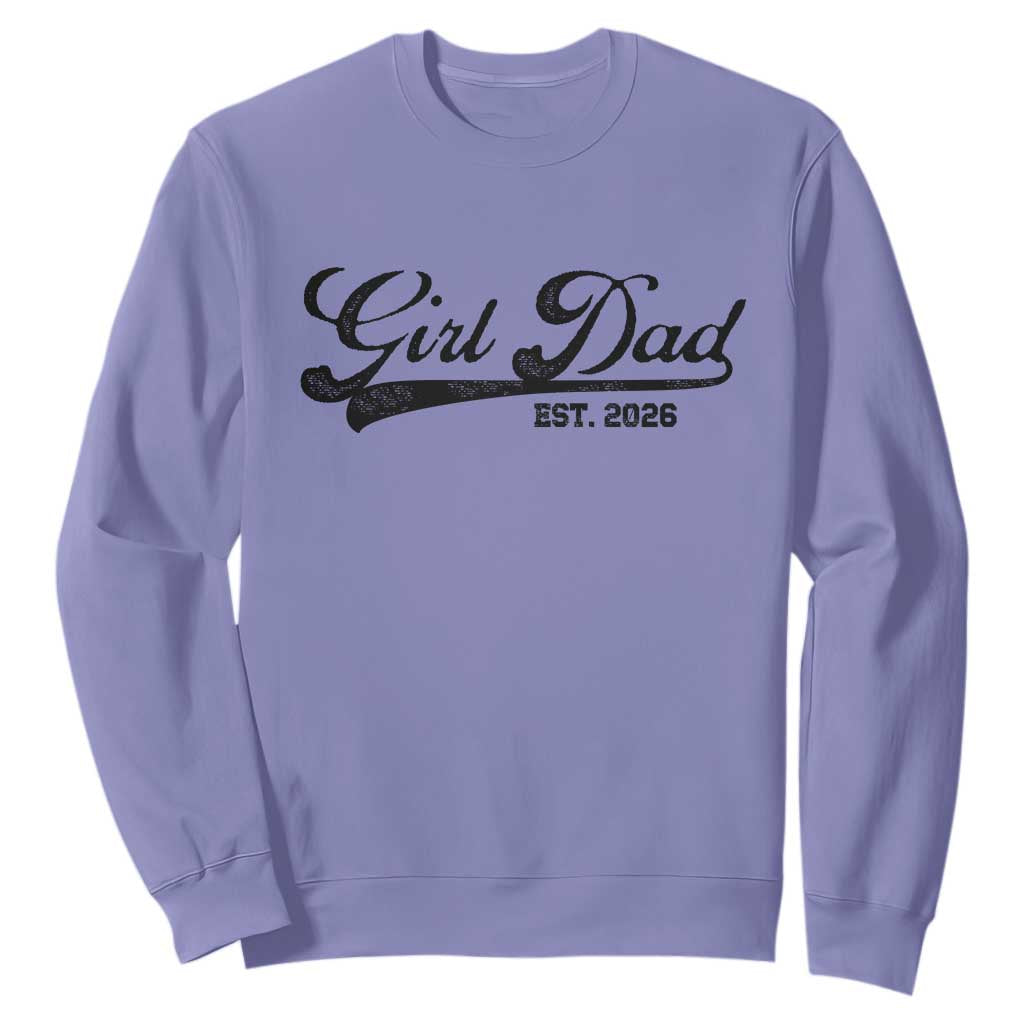Girl Dad Est 2026 Sweatshirt Dad Of Girl 2026 Baby Announcement TS11 Violet Print Your Wear