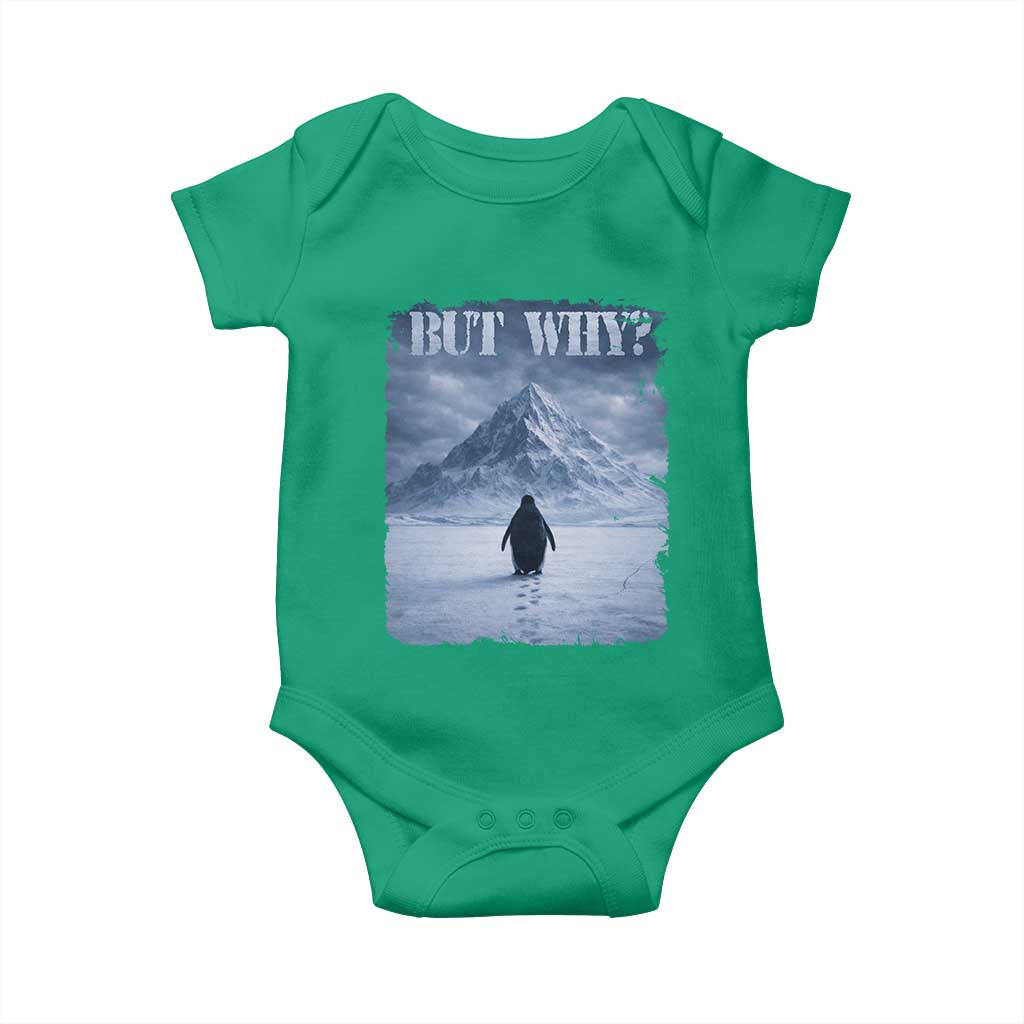 Nihilist Penguin But Why Baby Onesie Snow Mountains Motivational Penguin Meme TS11 Irish Green Print Your Wear