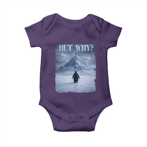 Nihilist Penguin But Why Baby Onesie Snow Mountains Motivational Penguin Meme TS11 Purple Print Your Wear