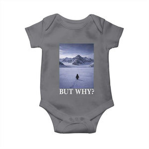 Nihilist Penguin But Why Baby Onesie Lone Penguin Walking Toward Mountain Meme TS11 Charcoal Print Your Wear