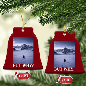 Nihilist Penguin But Why Ceramic Ornament Lone Penguin Walking Toward Mountain Meme TS11 Print Your Wear