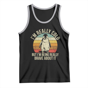 I Am Really Cold But I'm Being Really Brave About It Tank Top Funny Penguin TS11 Black Athletic Heather Print Your Wear