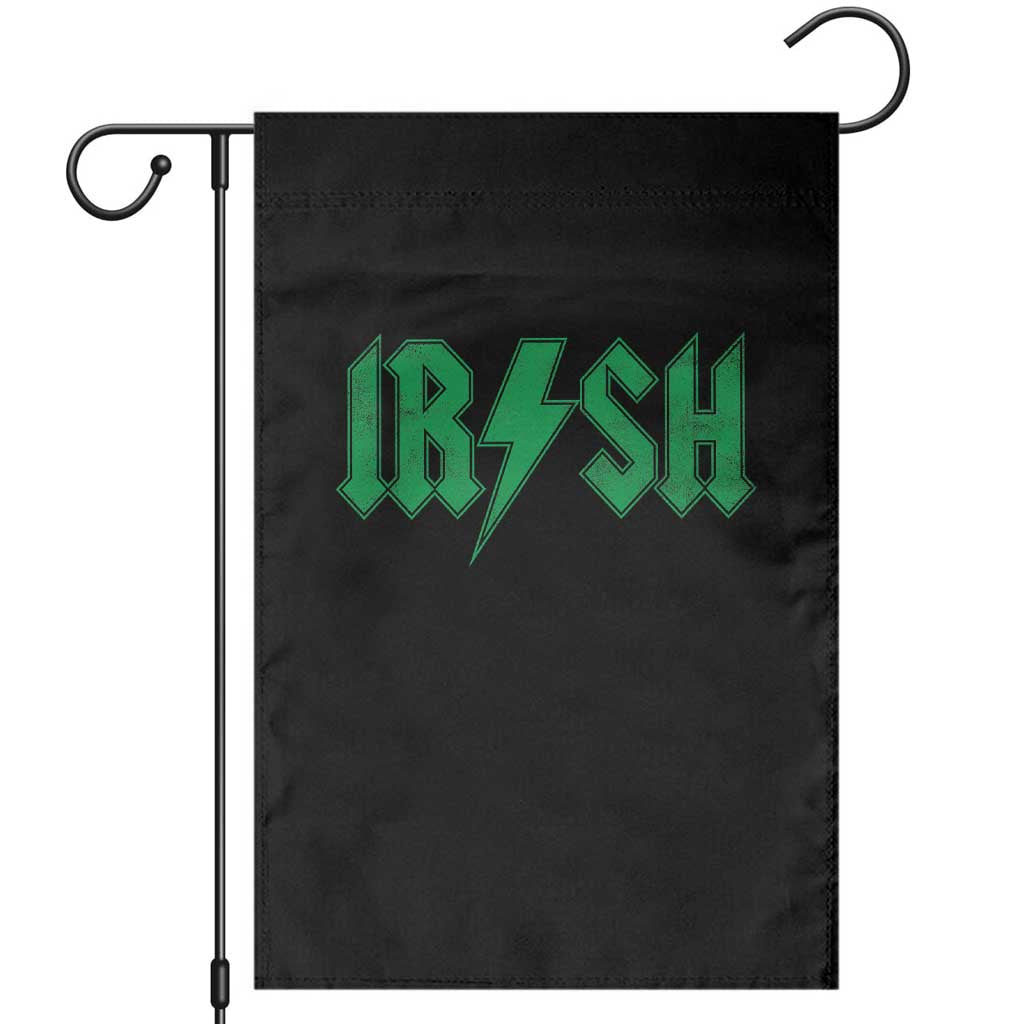Funny Irish Rocker St Patrickss Day Lightning Bolt Rock and Roll Garden Flag TS11 Black Print Your Wear