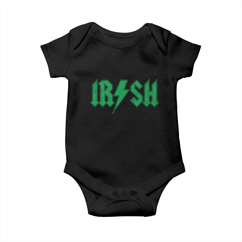 Funny Irish Rocker St Patrickss Day Lightning Bolt Rock and Roll Baby Onesie TS11 Black Print Your Wear