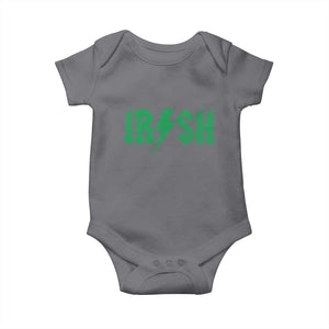 Funny Irish Rocker St Patrickss Day Lightning Bolt Rock and Roll Baby Onesie TS11 Charcoal Print Your Wear