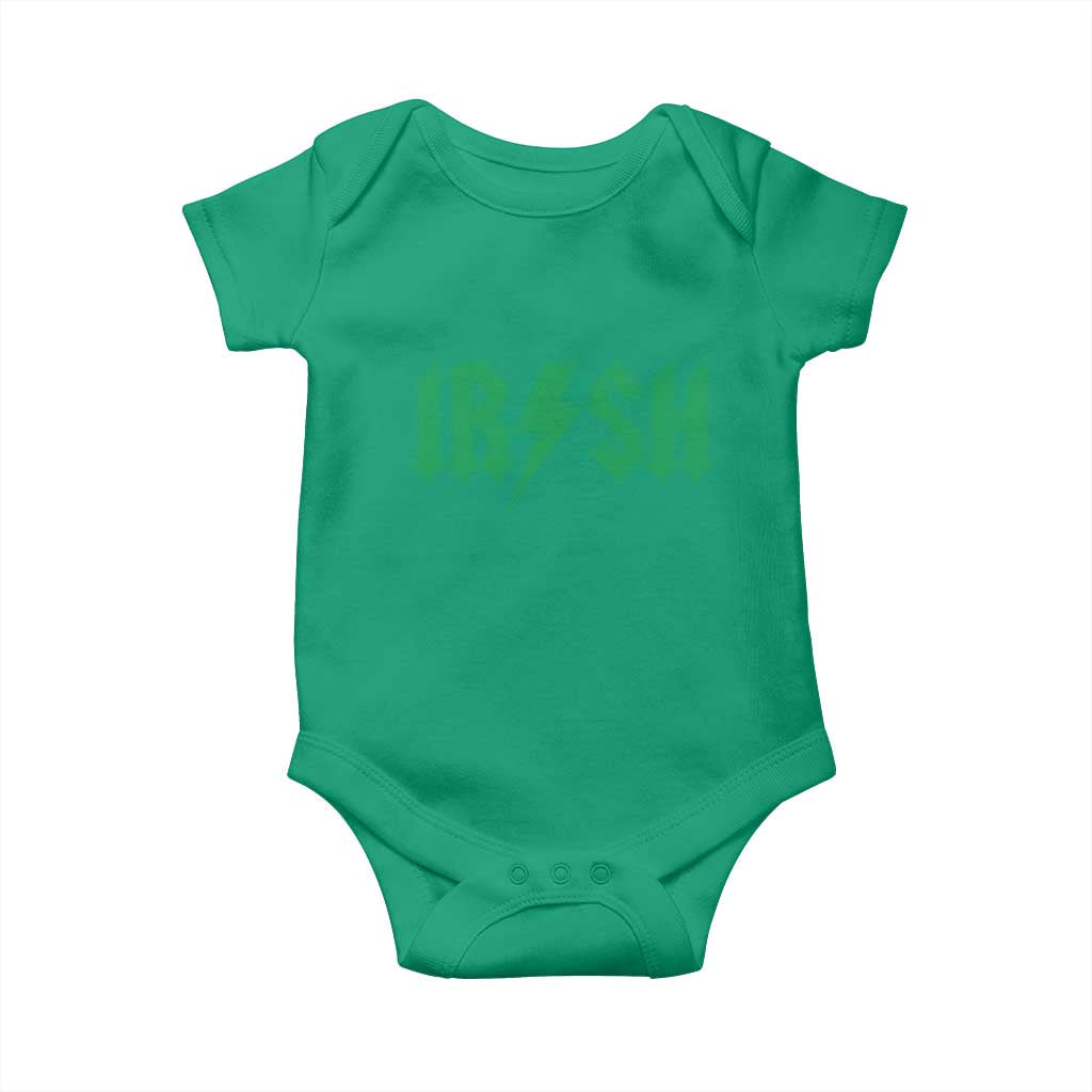 Funny Irish Rocker St Patrickss Day Lightning Bolt Rock and Roll Baby Onesie TS11 Irish Green Print Your Wear