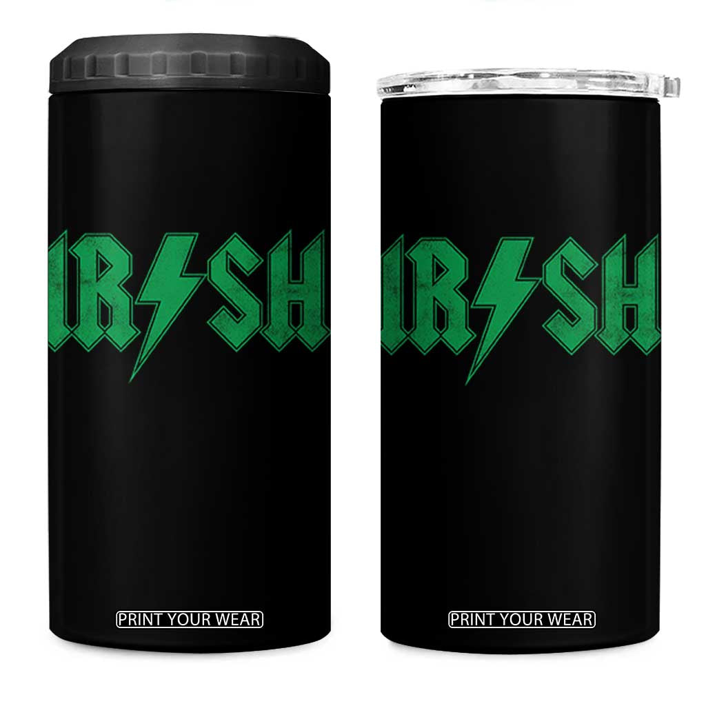 Funny Irish Rocker St Patrickss Day Lightning Bolt Rock and Roll 4 in 1 Can Cooler Tumbler TS11 One Size: 16 oz Black Print Your Wear