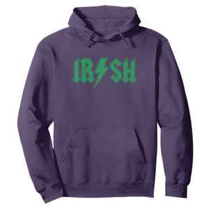Funny Irish Rocker St Patrickss Day Lightning Bolt Rock and Roll Hoodie TS11 Purple Print Your Wear