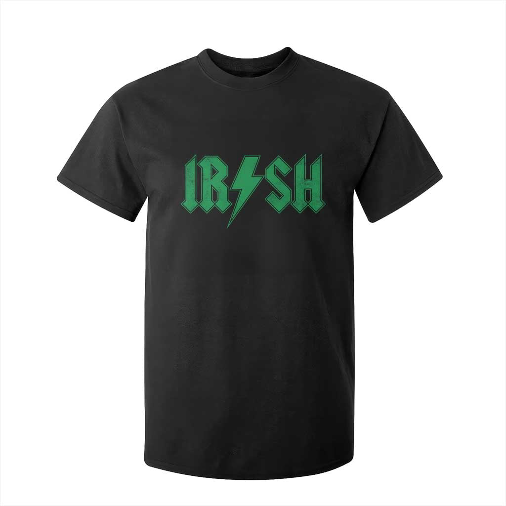 Funny Irish Rocker St Patrickss Day Lightning Bolt Rock and Roll T Shirt For Kid TS11 Black Print Your Wear