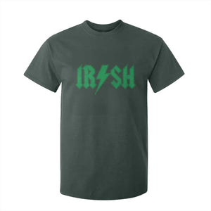 Funny Irish Rocker St Patrickss Day Lightning Bolt Rock and Roll T Shirt For Kid TS11 Dark Forest Green Print Your Wear