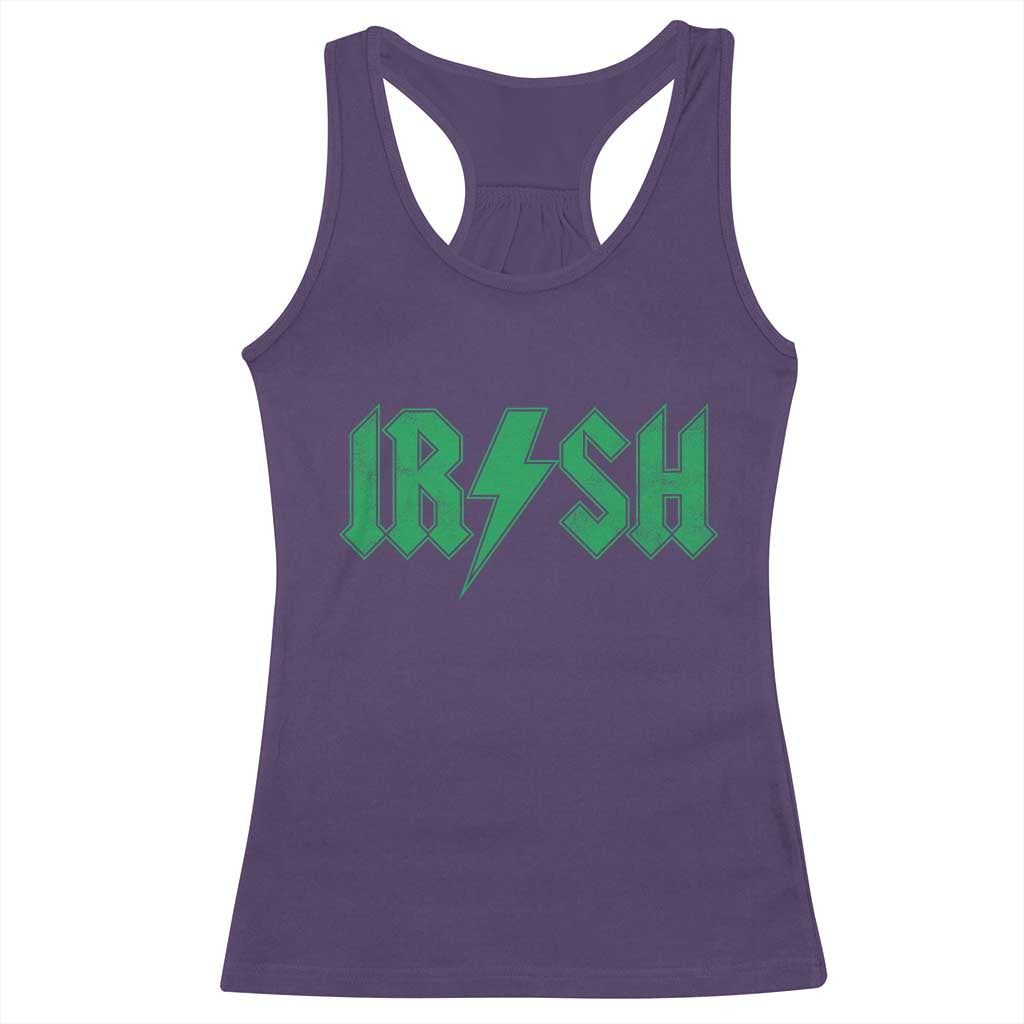 Funny Irish Rocker St Patrickss Day Lightning Bolt Rock and Roll Racerback Tank Top TS11 Purple Print Your Wear