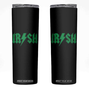 Funny Irish Rocker St Patrickss Day Lightning Bolt Rock and Roll Skinny Tumbler TS11 Black Print Your Wear