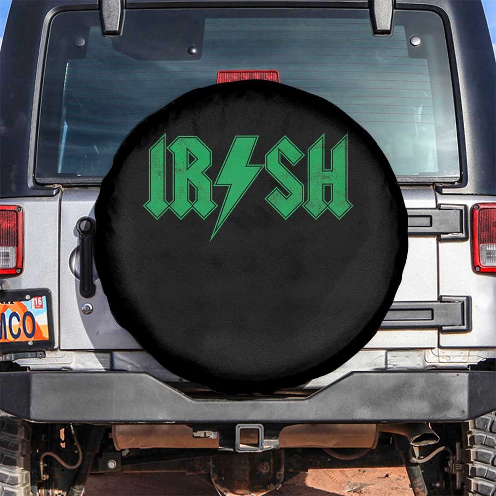 Funny Irish Rocker St Patrickss Day Lightning Bolt Rock and Roll Spare Tire Cover TS11 No hole Black Print Your Wear