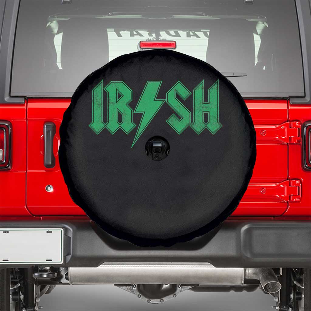 Funny Irish Rocker St Patrickss Day Lightning Bolt Rock and Roll Spare Tire Cover TS11 Black Print Your Wear