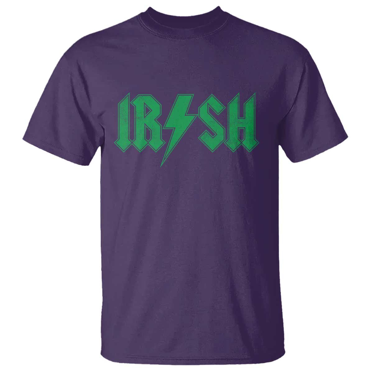 Funny Irish Rocker St Patrickss Day Lightning Bolt Rock and Roll T Shirt TS11 Purple Print Your Wear