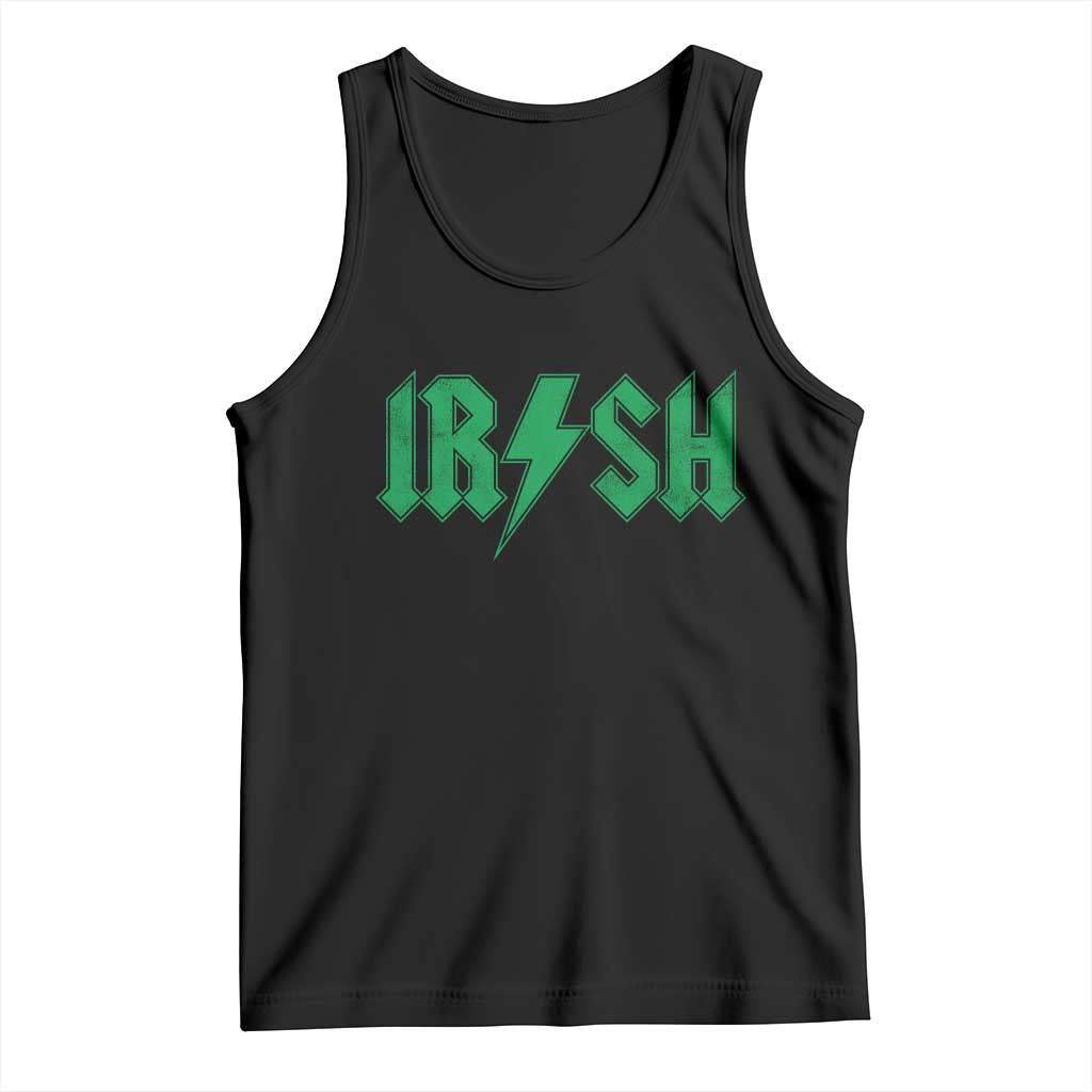 Funny Irish Rocker St Patrickss Day Lightning Bolt Rock and Roll Tank Top TS11 Black Print Your Wear