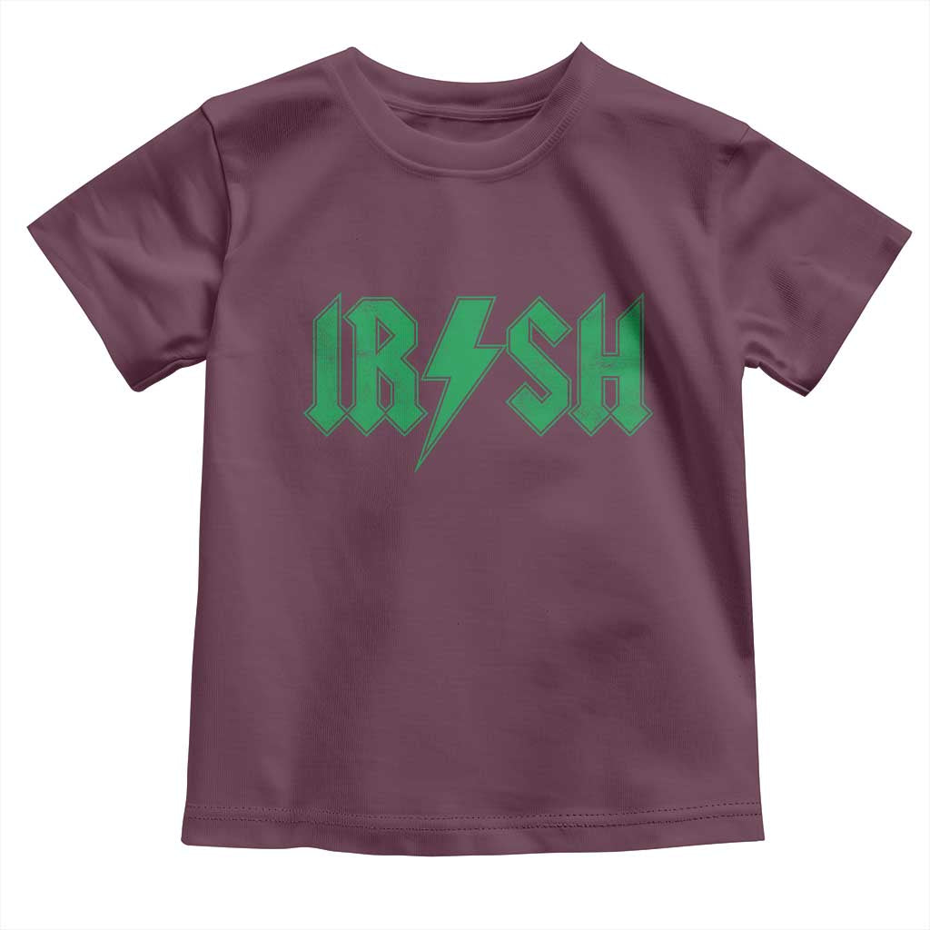 Funny Irish Rocker St Patrickss Day Lightning Bolt Rock and Roll Toddler T Shirt TS11 Maroon Print Your Wear