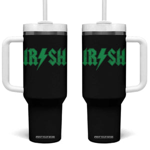 Funny Irish Rocker St Patrickss Day Lightning Bolt Rock and Roll Tumbler With Handle TS11 One Size: 40 oz Black Print Your Wear