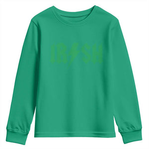 Funny Irish Rocker St Patrickss Day Lightning Bolt Rock and Roll Youth Sweatshirt TS11 Irish Green Print Your Wear