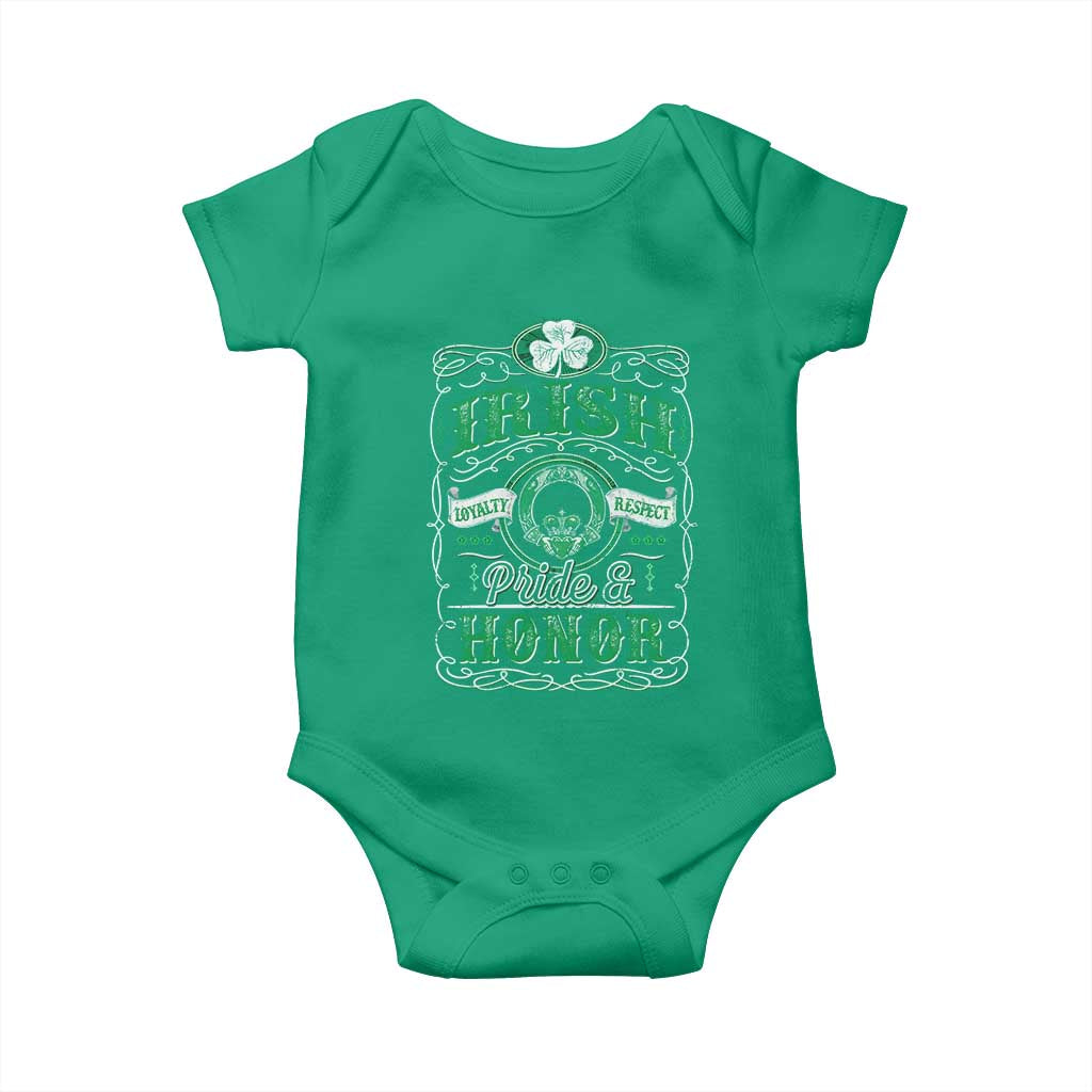 Vintage Irish Pride And Honor St Patricks Day Baby Onesie TS11 Irish Green Print Your Wear