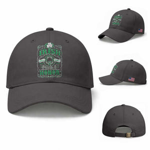 Vintage Irish Pride And Honor St Patricks Day Baseball Cap TS11 Baseball Cap Universal Fit Dark Gray Print Your Wear