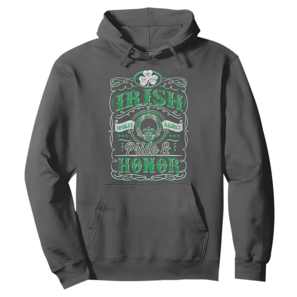 Vintage Irish Pride And Honor St Patricks Day Hoodie TS11 Dark Heather Print Your Wear
