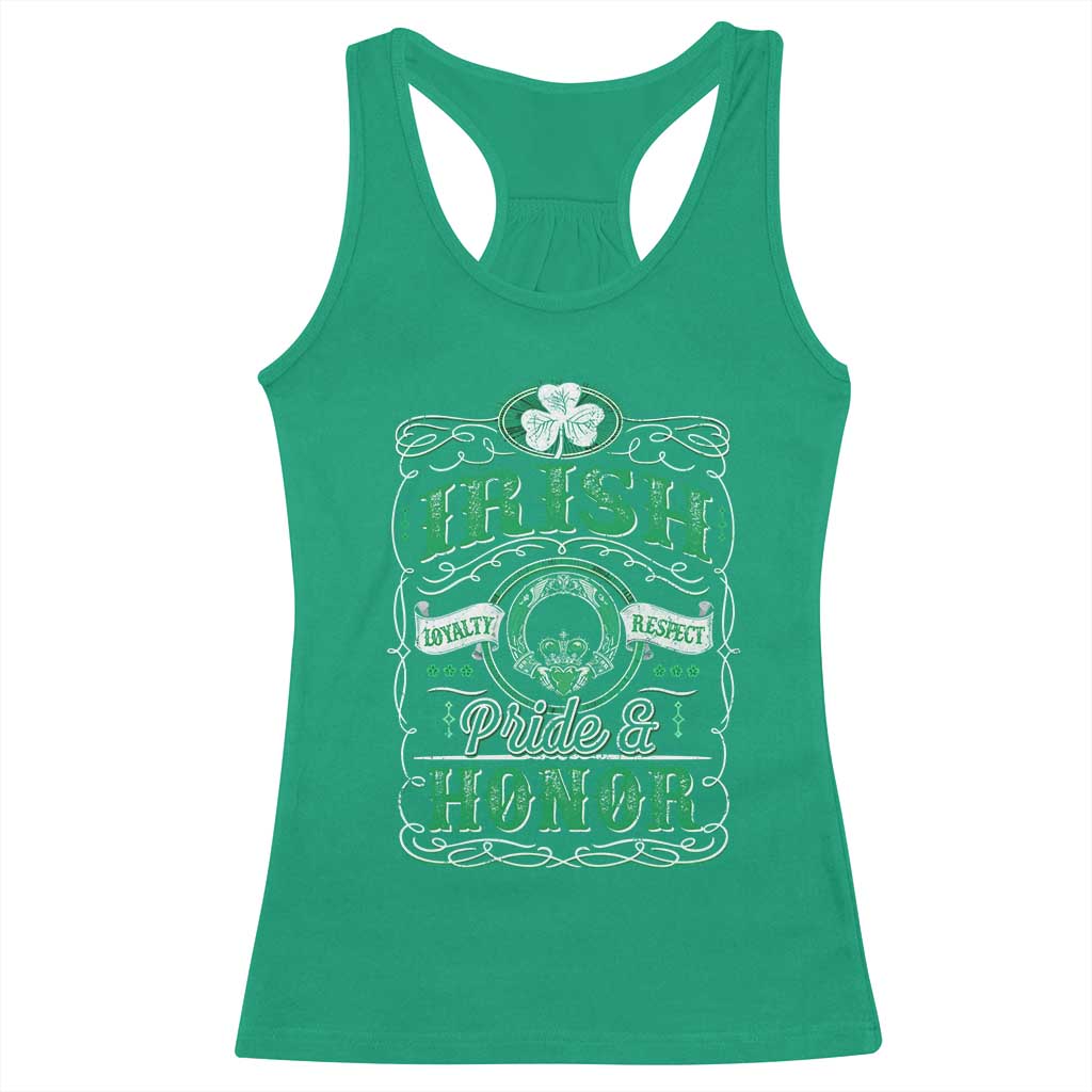 Vintage Irish Pride And Honor St Patricks Day Racerback Tank Top TS11 Irish Green Print Your Wear