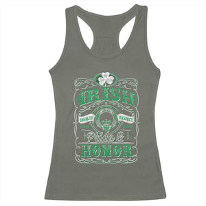Vintage Irish Pride And Honor St Patricks Day Racerback Tank Top TS11 Military Green Print Your Wear