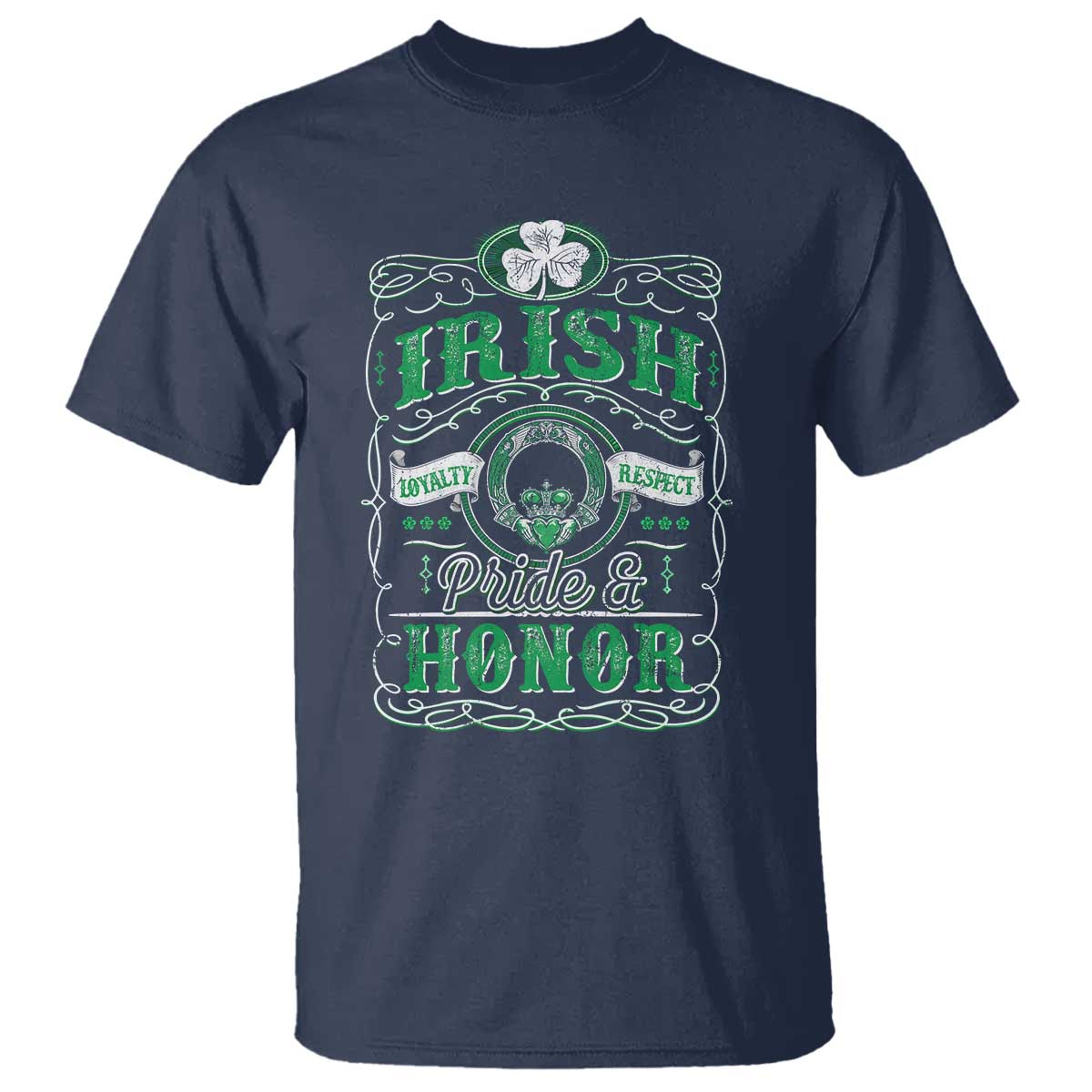 Vintage Irish Pride And Honor St Patricks Day T Shirt TS11 Navy Print Your Wear