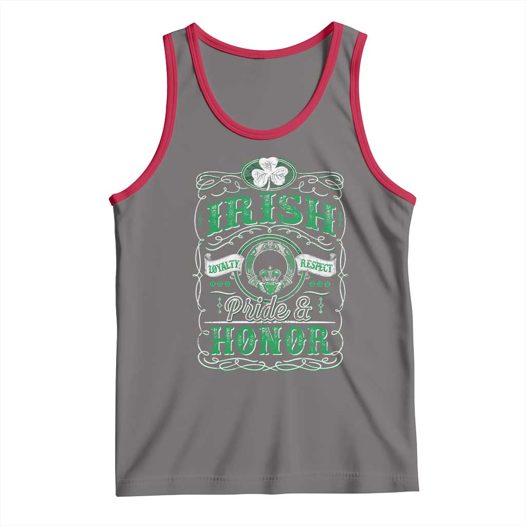 Vintage Irish Pride And Honor St Patricks Day Tank Top TS11 Deep Heather Red Print Your Wear