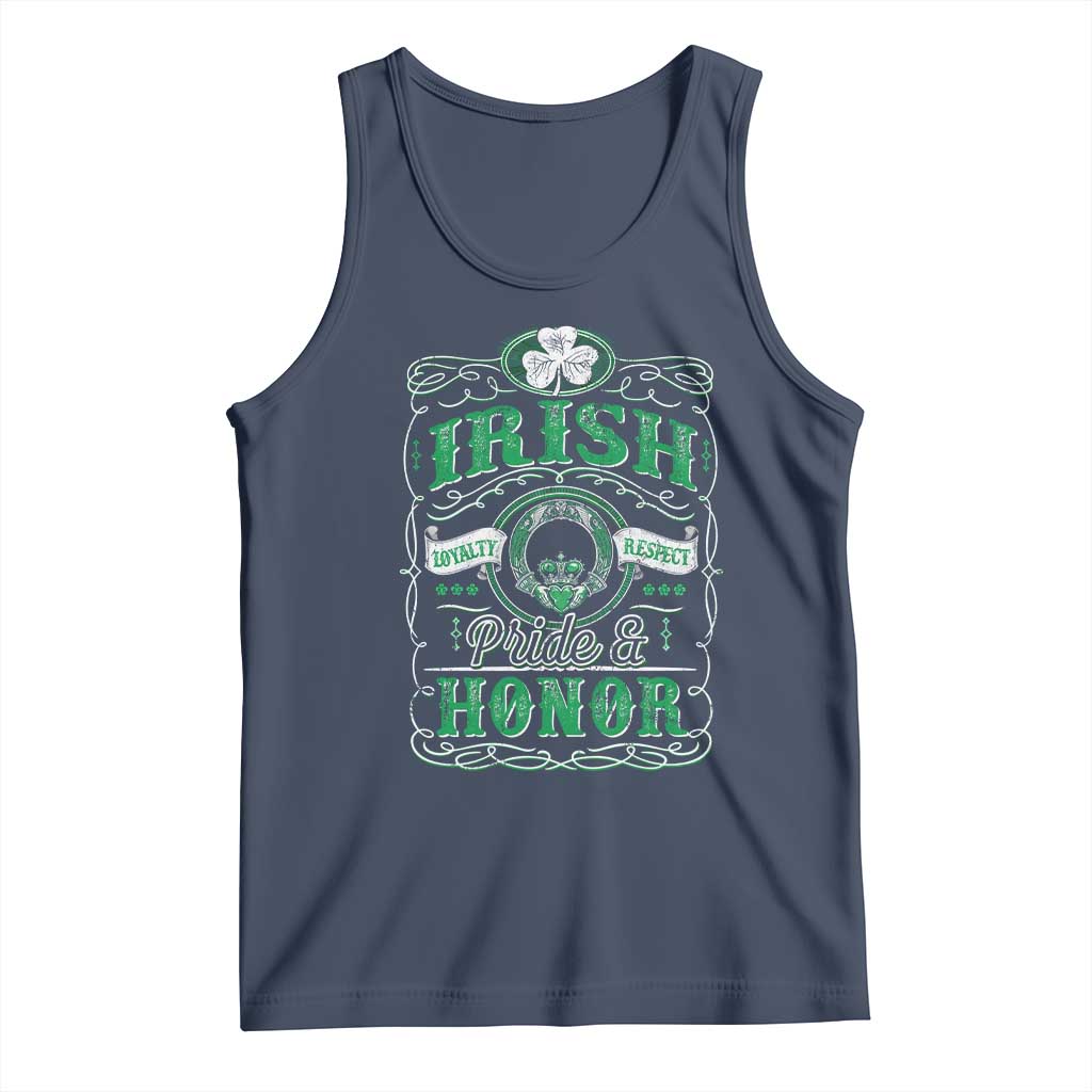Vintage Irish Pride And Honor St Patricks Day Tank Top TS11 Navy Print Your Wear