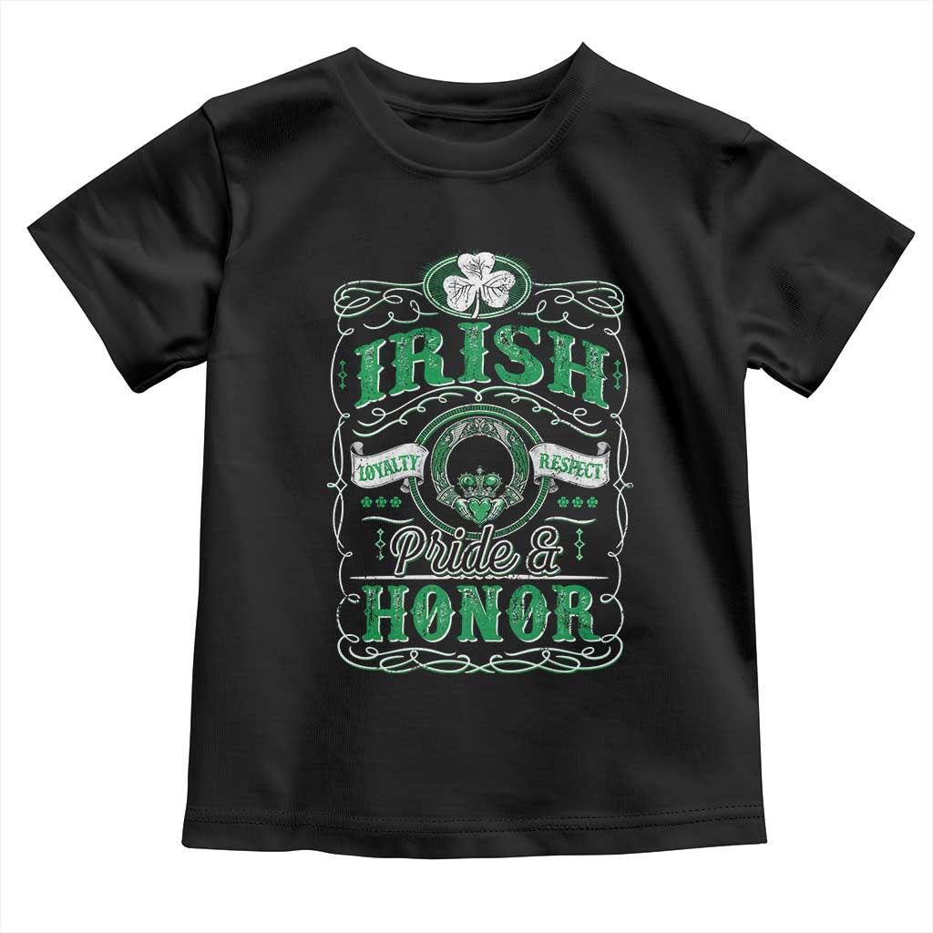 Vintage Irish Pride And Honor St Patricks Day Toddler T Shirt TS11 Black Print Your Wear