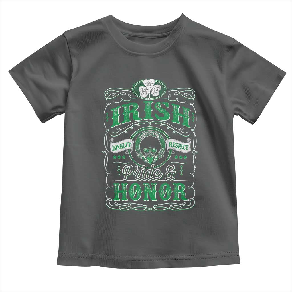 Vintage Irish Pride And Honor St Patricks Day Toddler T Shirt TS11 Dark Heather Print Your Wear