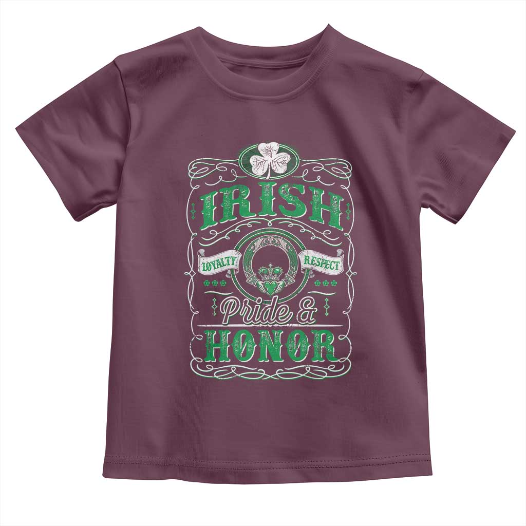 Vintage Irish Pride And Honor St Patricks Day Toddler T Shirt TS11 Maroon Print Your Wear