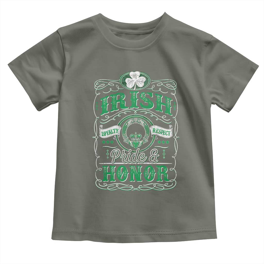 Vintage Irish Pride And Honor St Patricks Day Toddler T Shirt TS11 Military Green Print Your Wear
