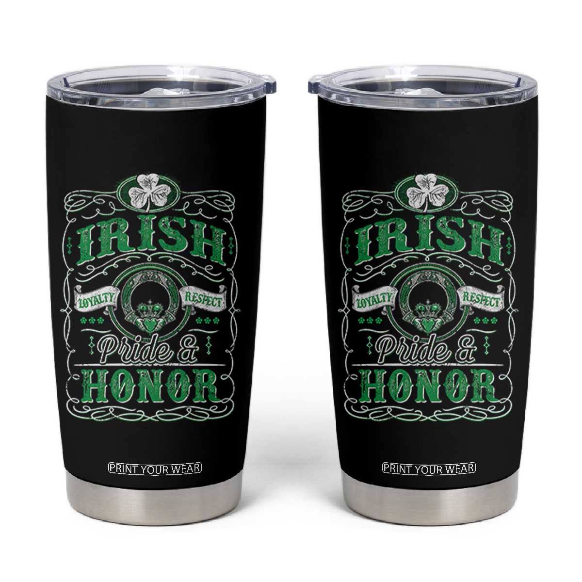 Vintage Irish Pride And Honor St Patricks Day Tumbler Cup TS11 Black Print Your Wear