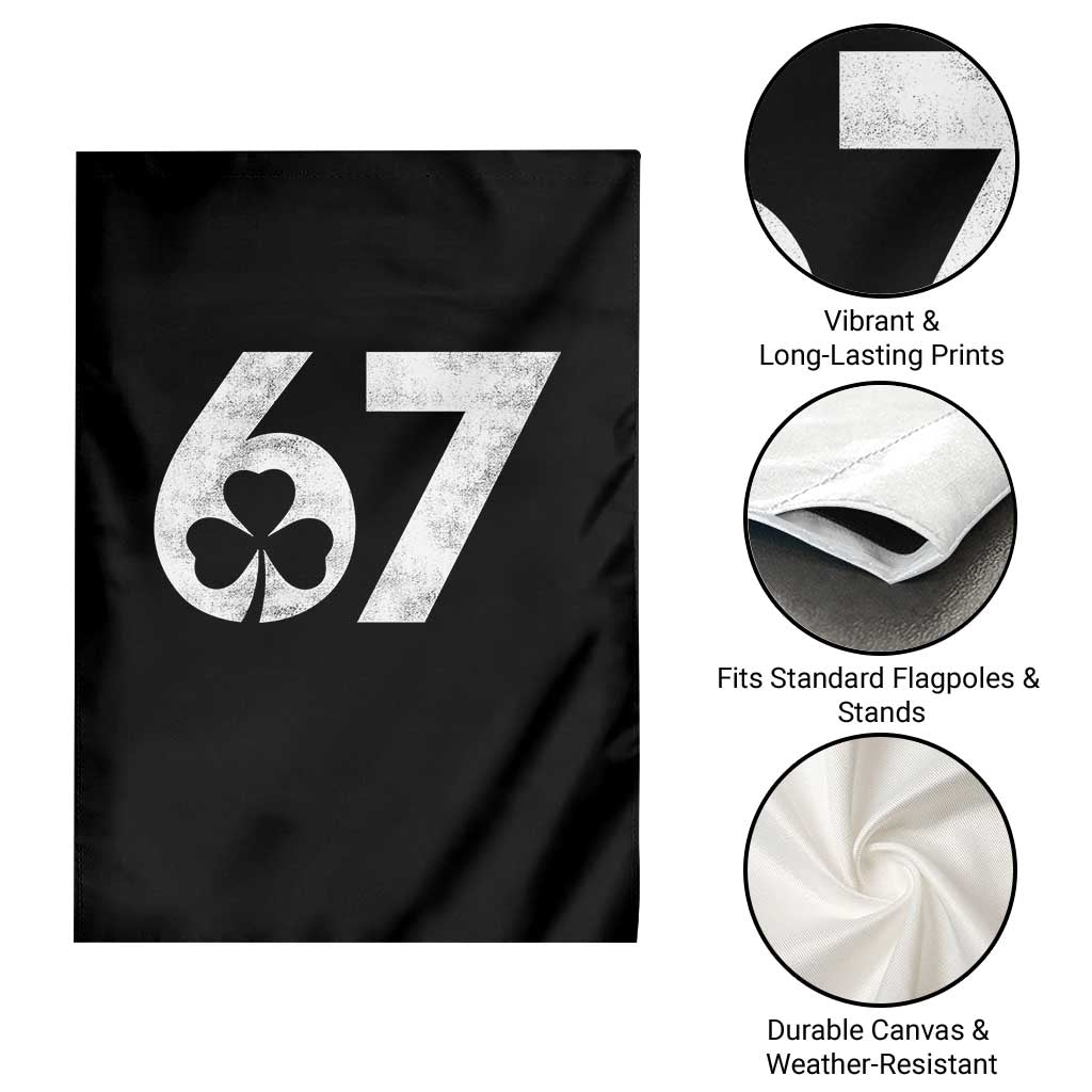 Funny St Patricks Day 67 Six Seven Vintage Shamrock Garden Flag TS11 Print Your Wear