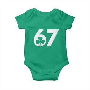 Funny St Patricks Day 67 Six Seven Vintage Shamrock Baby Onesie TS11 Irish Green Print Your Wear