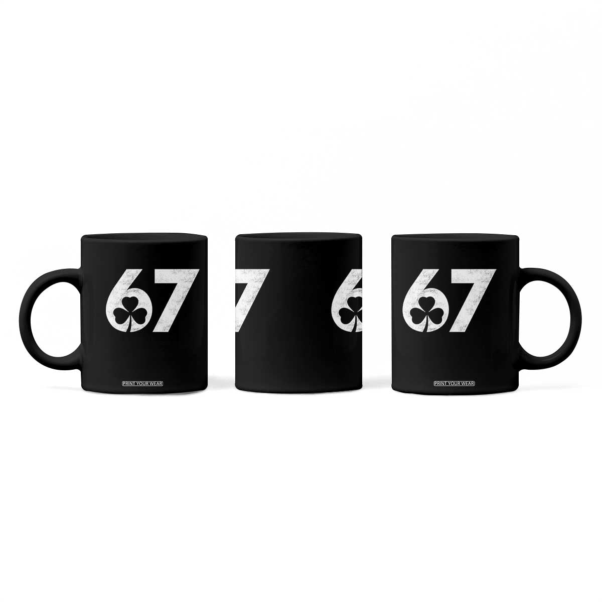 Funny St Patricks Day 67 Six Seven Vintage Shamrock Coffee Mug TS11 Print Your Wear