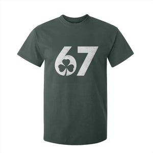 Funny St Patricks Day 67 Six Seven Vintage Shamrock T Shirt For Kid TS11 Dark Forest Green Print Your Wear