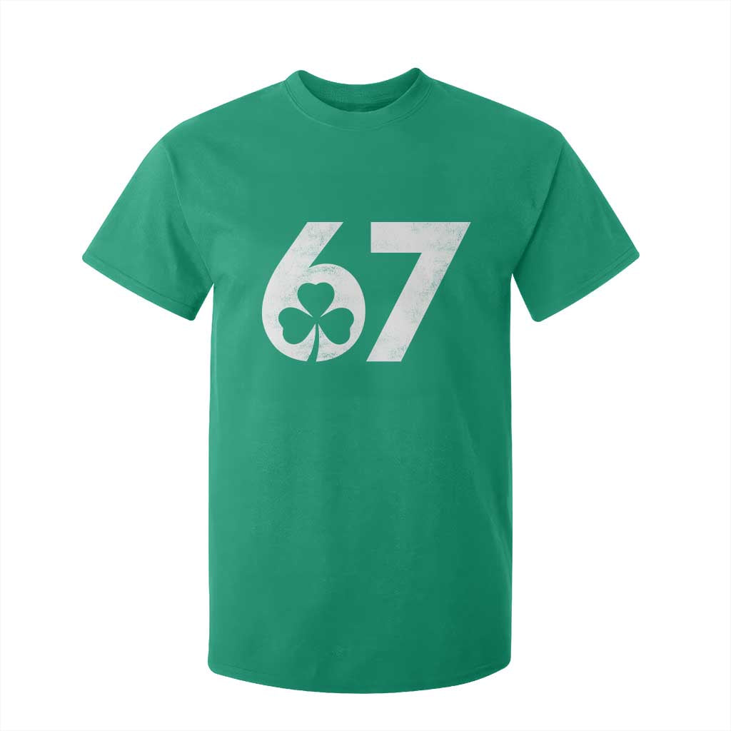 Funny St Patricks Day 67 Six Seven Vintage Shamrock T Shirt For Kid TS11 Irish Green Print Your Wear