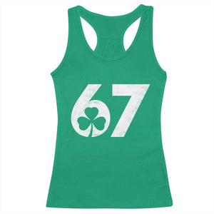 Funny St Patricks Day 67 Six Seven Vintage Shamrock Racerback Tank Top TS11 Irish Green Print Your Wear