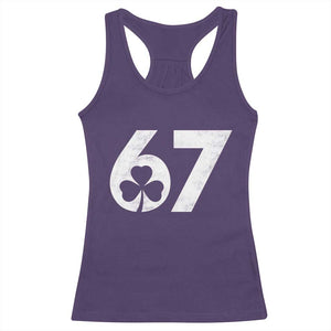 Funny St Patricks Day 67 Six Seven Vintage Shamrock Racerback Tank Top TS11 Purple Print Your Wear
