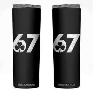 Funny St Patricks Day 67 Six Seven Vintage Shamrock Skinny Tumbler TS11 Black Print Your Wear