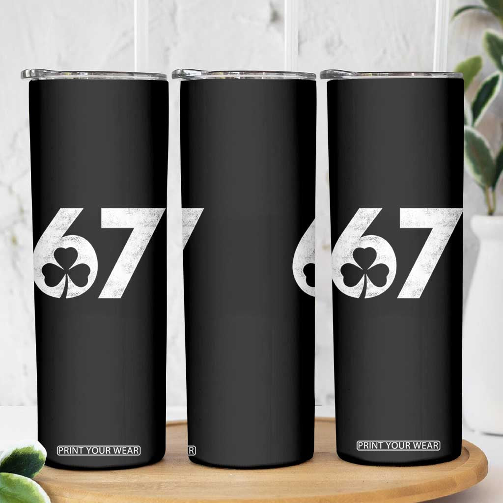 Funny St Patricks Day 67 Six Seven Vintage Shamrock Skinny Tumbler TS11 Print Your Wear