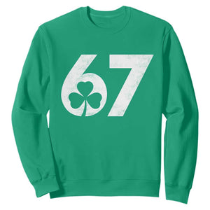 Funny St Patricks Day 67 Six Seven Vintage Shamrock Sweatshirt TS11 Irish Green Print Your Wear