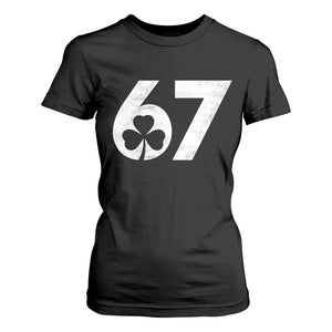 Funny St Patricks Day 67 Six Seven Vintage Shamrock T Shirt For Women TS11 Black Print Your Wear