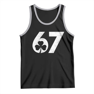 Funny St Patricks Day 67 Six Seven Vintage Shamrock Tank Top TS11 Black Athletic Heather Print Your Wear