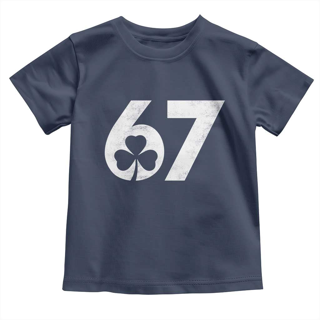 Funny St Patricks Day 67 Six Seven Vintage Shamrock Toddler T Shirt TS11 Navy Print Your Wear